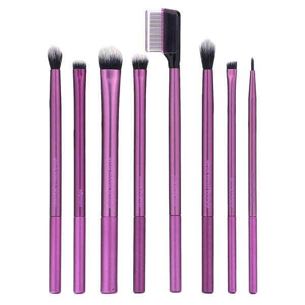 Real Techniques‏, Everyday Eye Essentials, להצללות + אייליינר + מסקרה, 8 מברשות