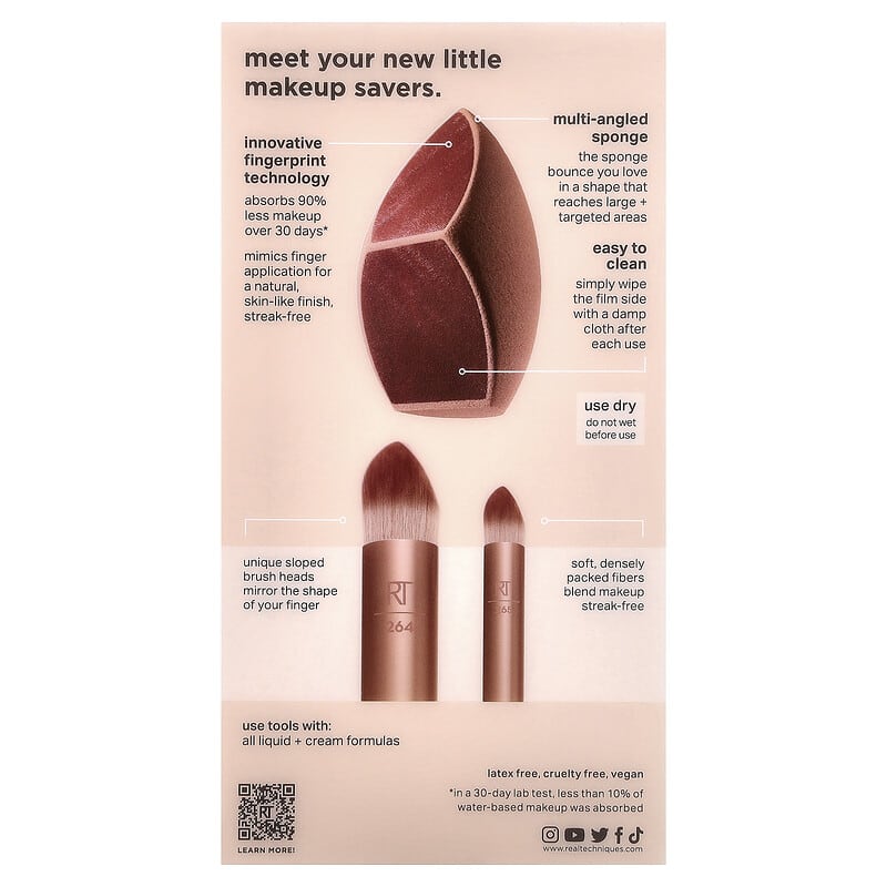 Makeupsaver Sponge + Brush Trio, 3 Piece Set