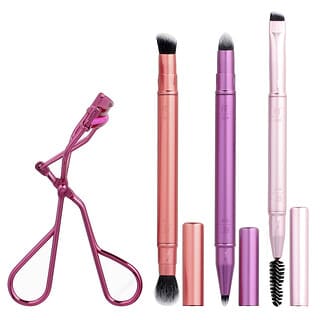 Real Techniques, Set de cepillo y pestañas Double Time, 4 piezas