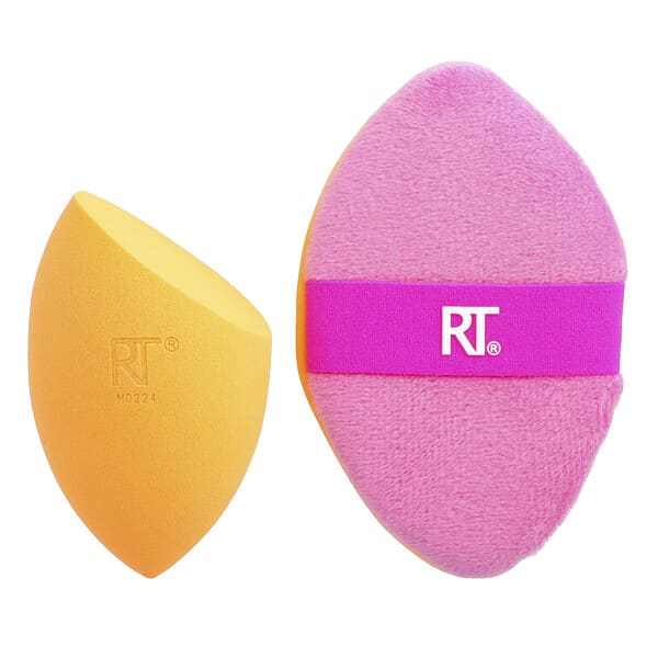 Real Techniques, 미라클 2-in-1 파우더 퍼프 & 미라클 컴플렉션 Sponge®, 2종 세트