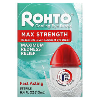 Rohto, Cooling Eye Drops, Max Strenght Redness Relief, Kühlende Augentropfen mit maximaler Wirkung gegen gerötete Augen, 13 ml