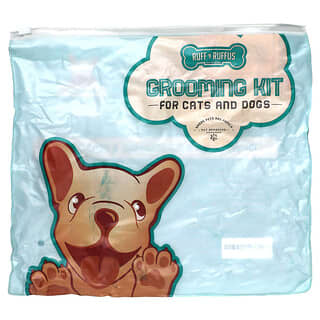 Ruff 'N Ruffus, Kit de Higiene Pessoal para Gatos e Cães, Aqua, 1 Pincel, 1 Máquina de Lavar