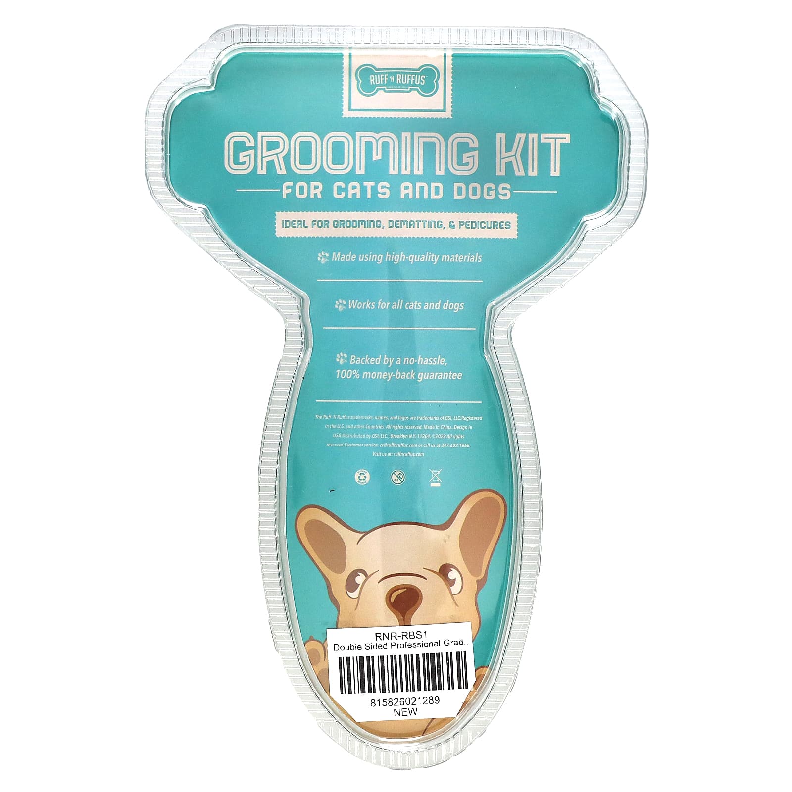 Ruff 'N Ruffus, Grooming Kit for Cats and Dogs, Gel Rake & Nail Clipper ...