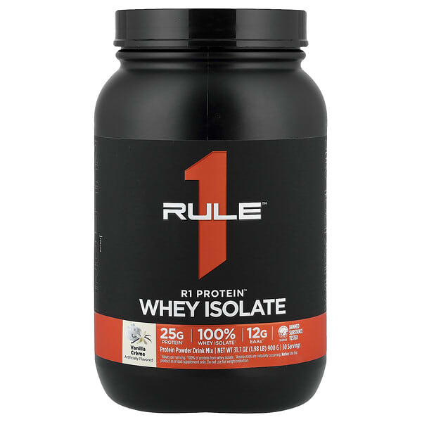 Rule One Proteins, R1 Protein™ เวย์ไอโซเลต รสวานิลลาครีม ขนาด 1.98 ปอนด์ (900 ก.)