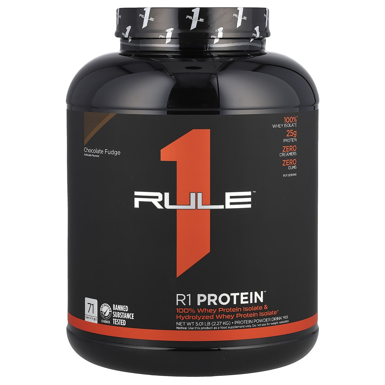 R1 Protein（R1プロテイン）パウダー ドリンクミックス、チョコレートファッジ、2.27kg（5.01ポンド）