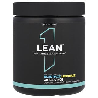 Rule One Proteins, Lean™，無興奮成分體重管理，藍色拉茲檸檬水，6.35 盎司（180 克）