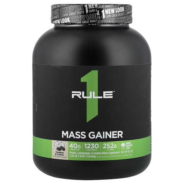Rule One Proteins, Mass Gainer รสคุกกี้แอนด์ครีม ขนาด 5.64 ปอนด์ (2.56 กก.)