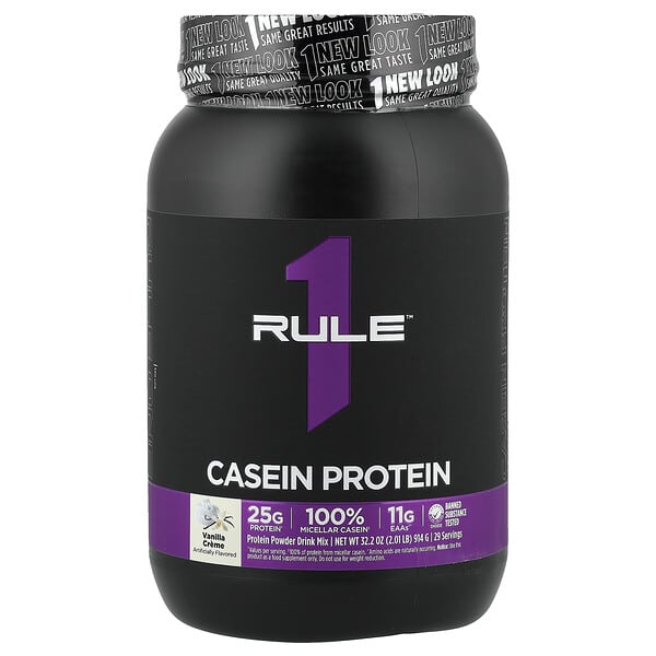 Rule One Proteins, 카제인 단백질 파우더 드링크 믹스, 바닐라 크림, 914g(2.01lb)