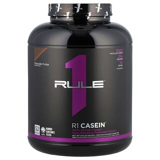 Rule One Proteins, Caséine R1, Poudre de protéines pour mélange à boire, Fudge au chocolat, 1,82 kg