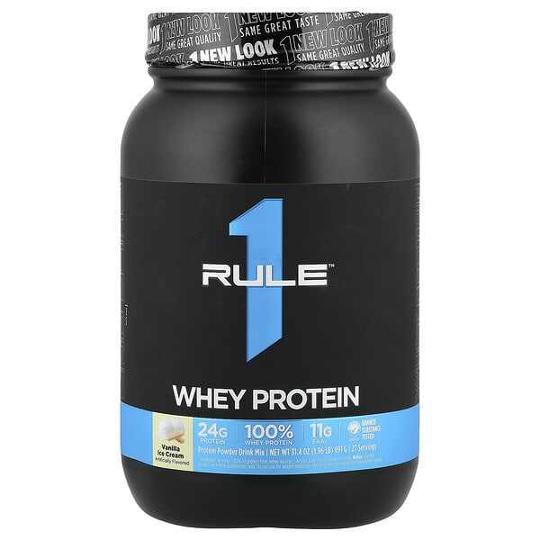 Rule One Proteins, 混合乳清，蛋白質粉混合飲品，香草冰淇淋味，1.96 磅（891 克）