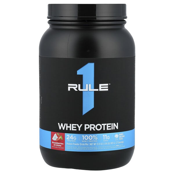 Rule One Proteins, 混合乳清，蛋白質粉混合飲品，草莓奶油味，1.96 磅（891 克）