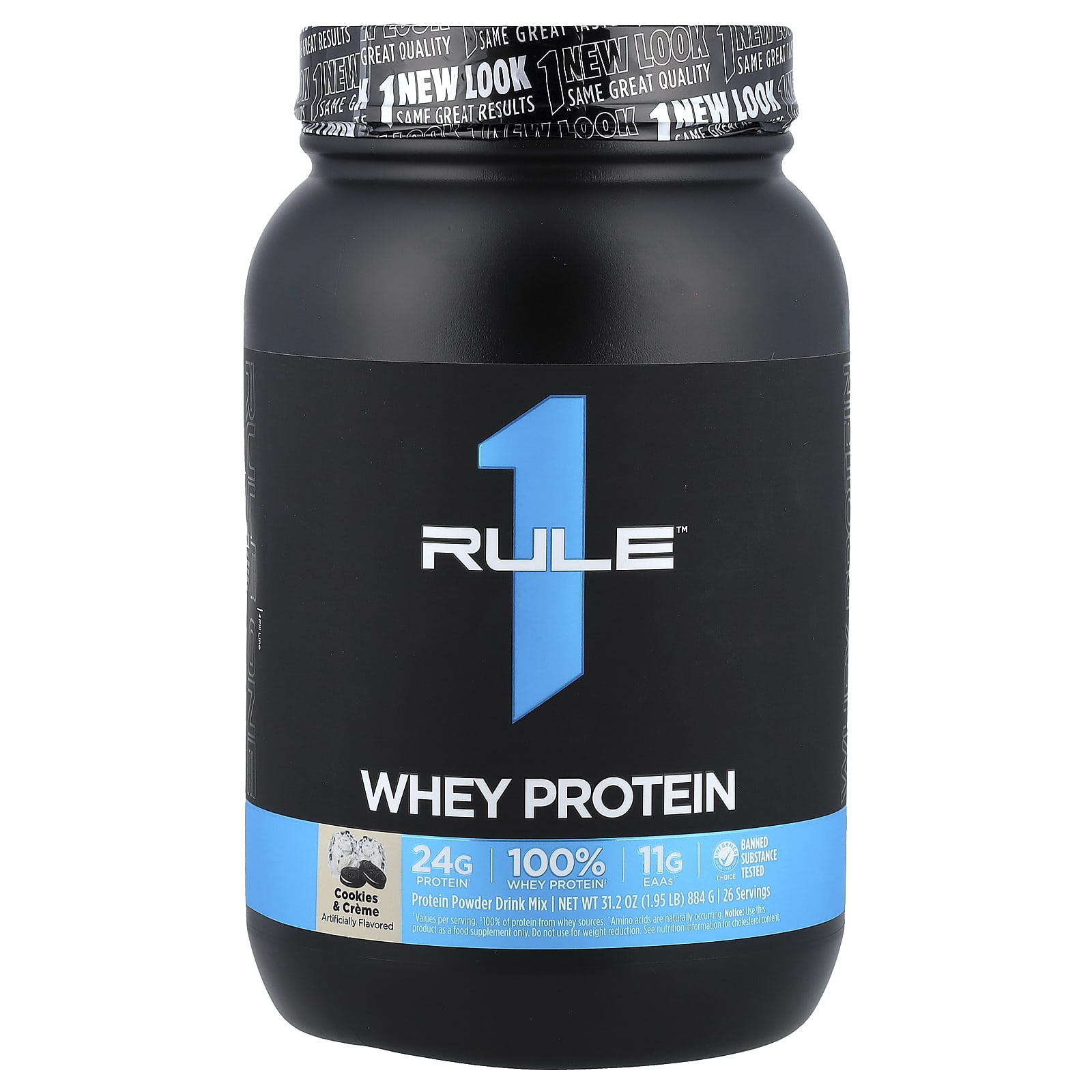 Rule One Proteins, сывороточный протеин, со вкусом печенья и крема, 884 г (1,95 фунта)