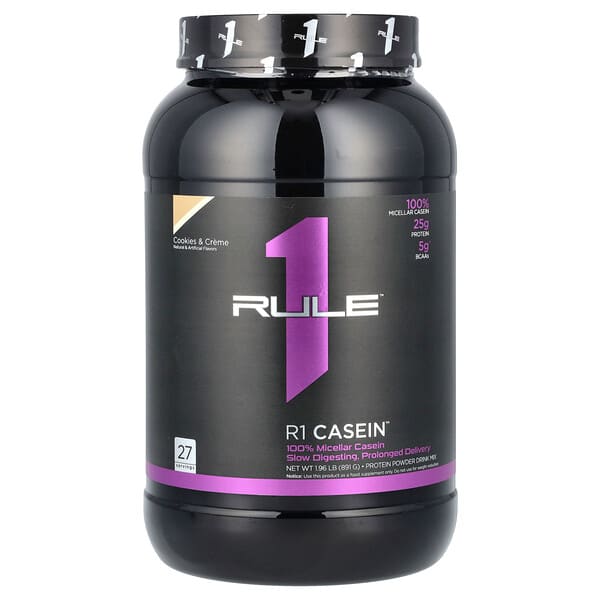 Rule One Proteins, 카제인 단백질, 쿠키 & 크림, 891g(1.96lb)