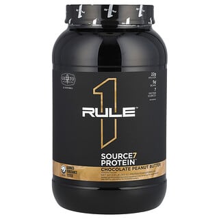 Rule One Proteins, Mieszanka do napojów w proszku proteinowym Source7, czekoladowe z masłem orzechowym, 913 g