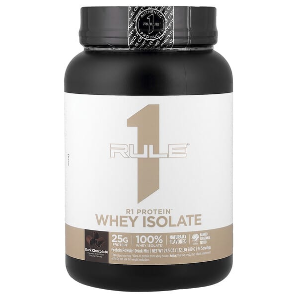 Rule One Proteins, R1 Protein Powder Drink Mix, Dark Chocolate, 1.72 lb (780 g)