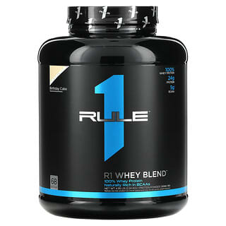 Rule One Proteins, R1 Whey Blend, Protein Powder Drink Mix, Birthday Cake, 4.95 lb (2.24 kg)