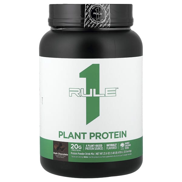 Rule One Proteins, 플랜트 프로틴, 다크 초콜릿, 670g(1.48lb)
