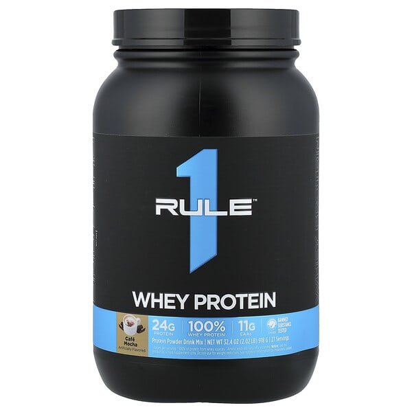 Rule One Proteins, 混合乳清，蛋白質粉混合飲品，咖啡摩卡味，2.02 磅（918 克）