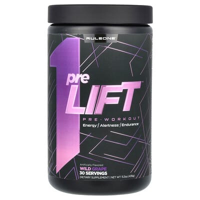Rule One Proteins, preLIFT, Pre-Workout Formula, Wild Grape Flavor, 15.3 oz (435 g)
