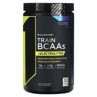 Rule One Proteins, Train, BCAAs + Electrolytes, Blue Raspberry, 15.9 oz (450 g)
