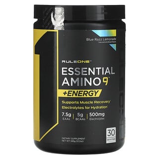 Rule One Proteins, Essential Amino 9 + Energy, Blue Razz Lemonade, 345 g (12.2 oz)