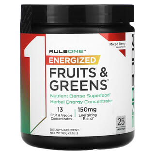 Rule One Proteins, Energized, Fruits & Greens, Mixed Berry, 5.7 oz (163 g)