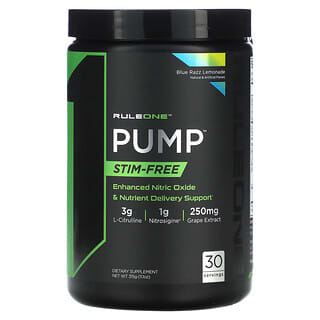 Rule One Proteins, Pump, Stim-Free, Blue Razz Lemonade, 11.1 oz (315 g)