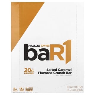 Rule One Proteins, baR1, Crunch Bar, Crunch Bar, gesalzenes Karamell, 12 Riegel, je 61 g (2,15 oz.).