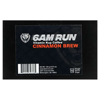 6AM Run‏, קפה Vitamin Kup‏, חליטת קינמון, 12 כוסות יחידה, 120 גרם (4.23 אונקיות)