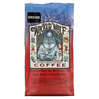 Raven's Brew Coffee, Wicked Wolf Coffee, Ground, Dark Roast, 12 oz (340 g)