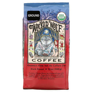 Raven's Brew Coffee, Café Wicked Wolf, Orgânico, Moído, Torrado Escuro, 340 g (12 oz)