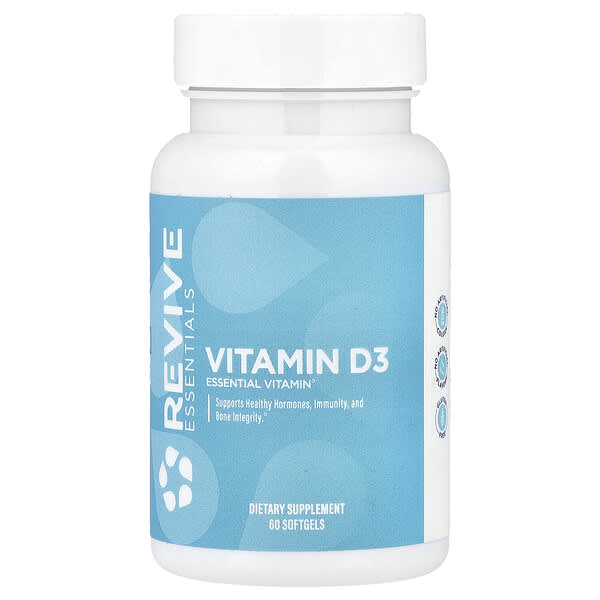 Essentials, Vitamin D3, 125 mcg (5000 IU), 60 Softgels