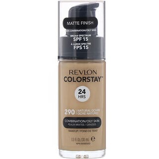 Revlon, Тональная основа Colorstay Makeup для комбинированной и жирной кожи, SPF 15, оттенок 290 «Натуральная охра», 30 мл