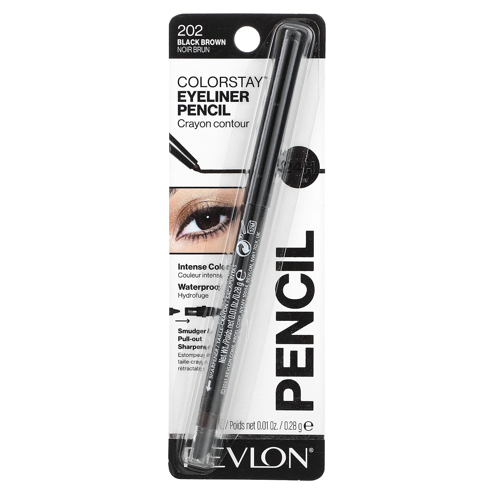 Revlon Colorstay Eyeliner Pencil 202 Black Brown 001 Oz 028 G 