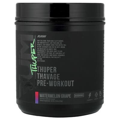 Raw Nutrition, Bum, Thuper Thavage Pre-Workout, Watermelon Grape, 22.08 oz (626 g)