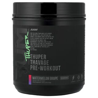Raw Nutrition, Bum, 투퍼 타바지 운동 전 보충제, 수박 포도 맛, 626g(22.08oz)