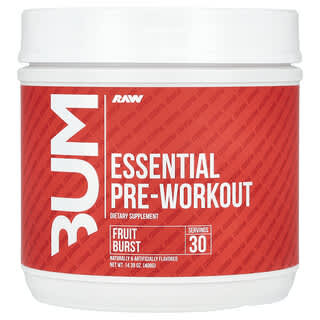 Raw Nutrition, Bum, Essential Pre-Workout, Fruit Burst, 408 г (14,39 унции)