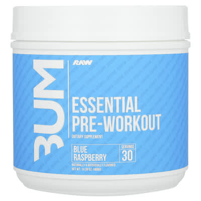 Raw Nutrition, Bum, Pre-Workout Powder, Blue Raspberry Flavor, 14.39 oz (408 g)
