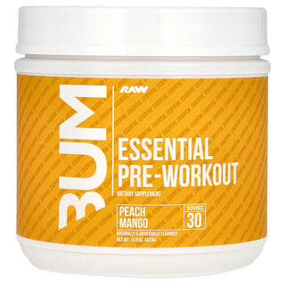 Raw Nutrition, Bum, Essential Pre-Workout, essenzielles Pre-Workout, Pfirsich-Mango, 423 g (14,9 oz.)