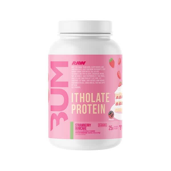 Raw Nutrition, Bum, Itholate® Protein, Strawberry Bumcake, 27.34 oz (775 g) — product photo 1