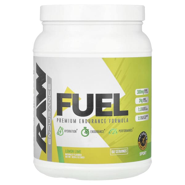 Raw Nutrition Fuel, Premium Endurance Formula, Lemon Lime, 57.28 oz (1,620 g)