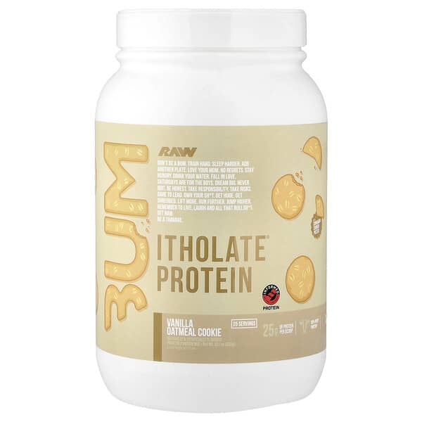 Raw Nutrition, Bum, Itholate® 단백질, 바닐라 오트밀 쿠키, 825g(29.1oz)