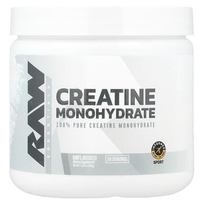Raw Nutrition, Essentials, Creatine Monohydrate, Unflavoured, 5.29 oz (150 g)