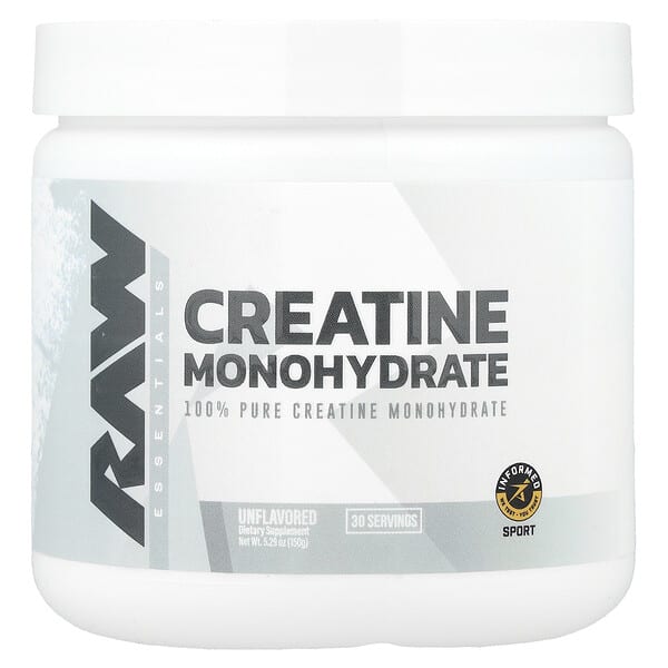 Raw Nutrition Essentials, Creatine Monohydrate, Unflavored, 5.29 oz (150 g)