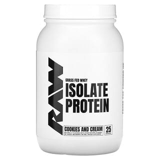Raw Nutrition, Grass Fed Whey Isolate Protein, Cookies and Cream, 1.98 lbs (900 g)