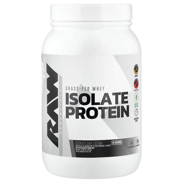 Raw Nutrition, Essentials, Grass-Fed Whey Isolate Protein, Cookies and Cream, 30.86 oz (875 g) — product photo 1