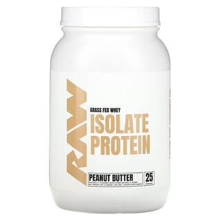 Raw Nutrition, Grass Fed Whey Isolate Protein, Molkenproteinisolat von grasgefütterten Kühen, Erdnussbutter, 857,5 g (1,89 lb.)