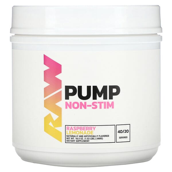 Raw Nutrition Pump, Non-Stim, Raspberry Lemonade, 1.03 lbs (468 g)