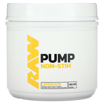 Raw Nutrition, Pump, Stimulant-Free, Lemonade Flavor, 17.35 oz (492 g)
