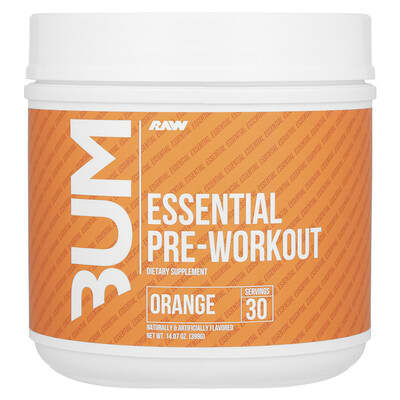 Raw Nutrition, Bum, Pre-Workout Essential, Orange, 14.07 oz (399 g)